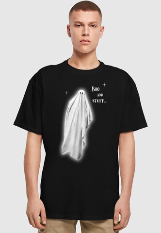 Merchcode Shirt 'Halloween - Boo And Stuff' in Zwart: voorkant
