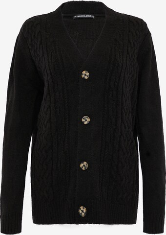 Threadbare Knit Cardigan 'Tanzanite' in Black: front