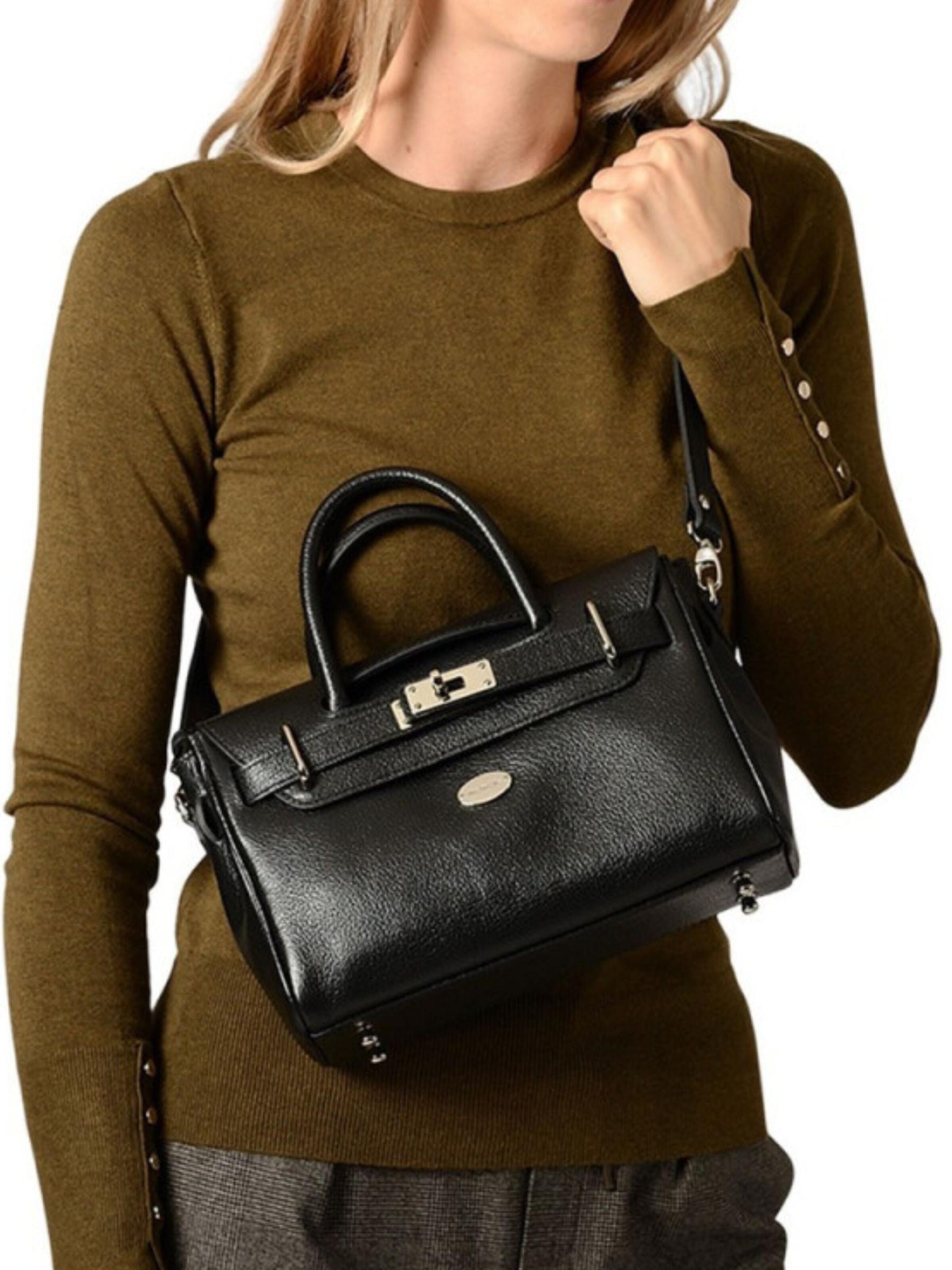 MAC DOUGLAS Handtas 'Mac Douglas Sacs À Main MINI Pyla Buni Cuir Noir' in Zwart