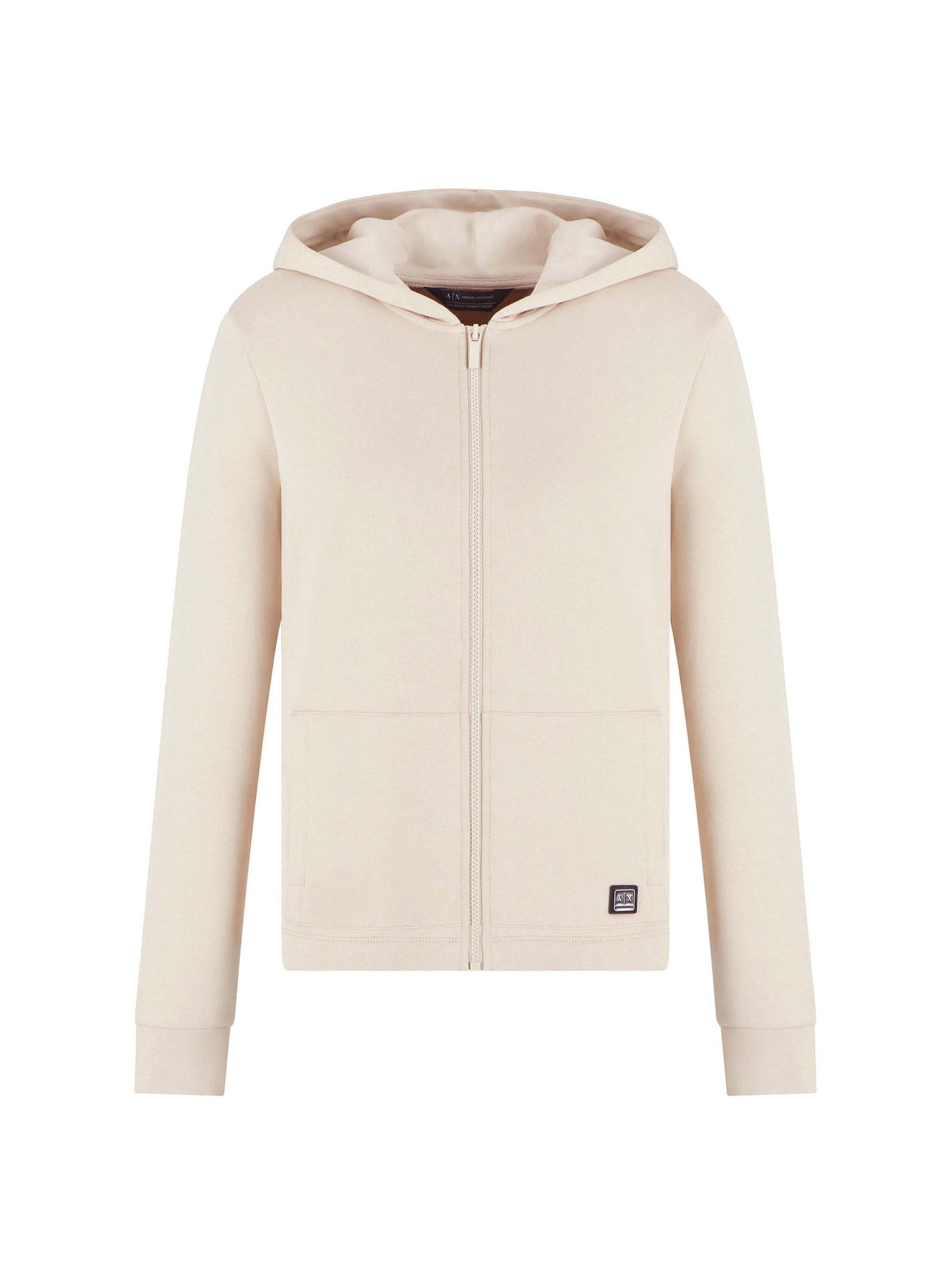 Veste de survêtement ARMANI EXCHANGE en beige : devant