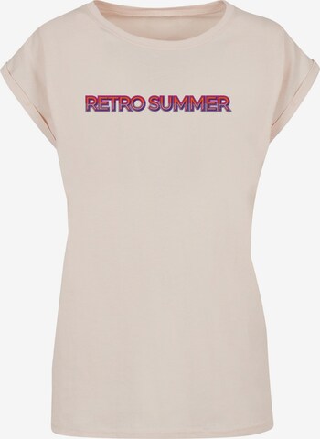 Merchcode T-Shirt 'Summer - Retro' in Beige: predná strana