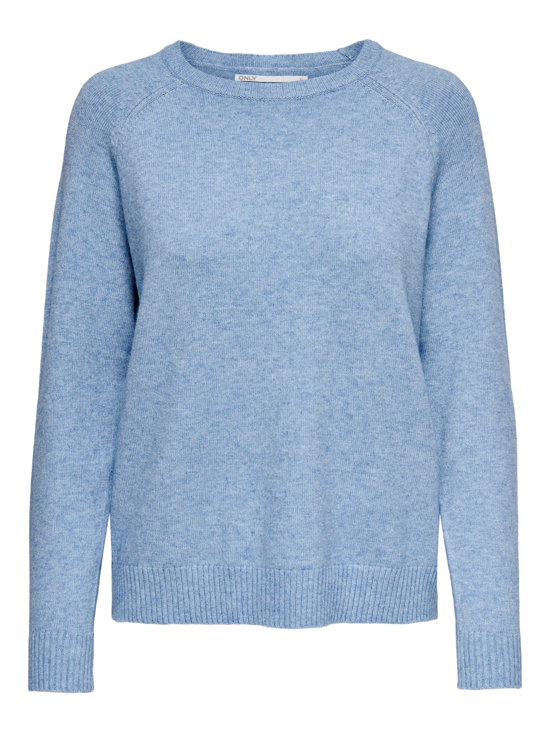 Donna Taglie comode ONLY Pullover Lesly Kings in Blu Chiaro 