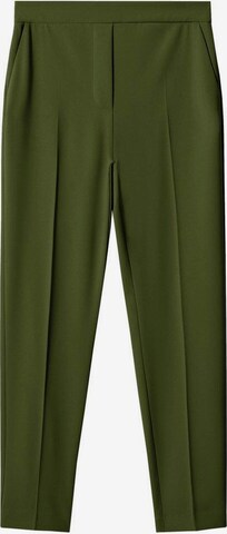 Regular Pantalon à plis 'semiflu' MANGO en vert : devant