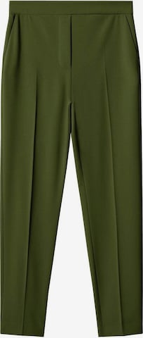 Pantaloni cu dungă 'semiflu' de la MANGO pe verde: față