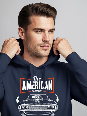 Neverless Sweatshirt 'American Muscle Car'‌ in Blau
