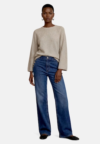 zero Slimfit Damen Jeans mit Zierknöpfen in Blau: Vorderseite