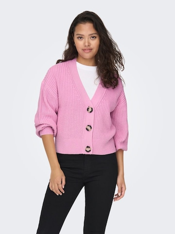 JDY Knit Cardigan 'JUSTY' in Pink: front