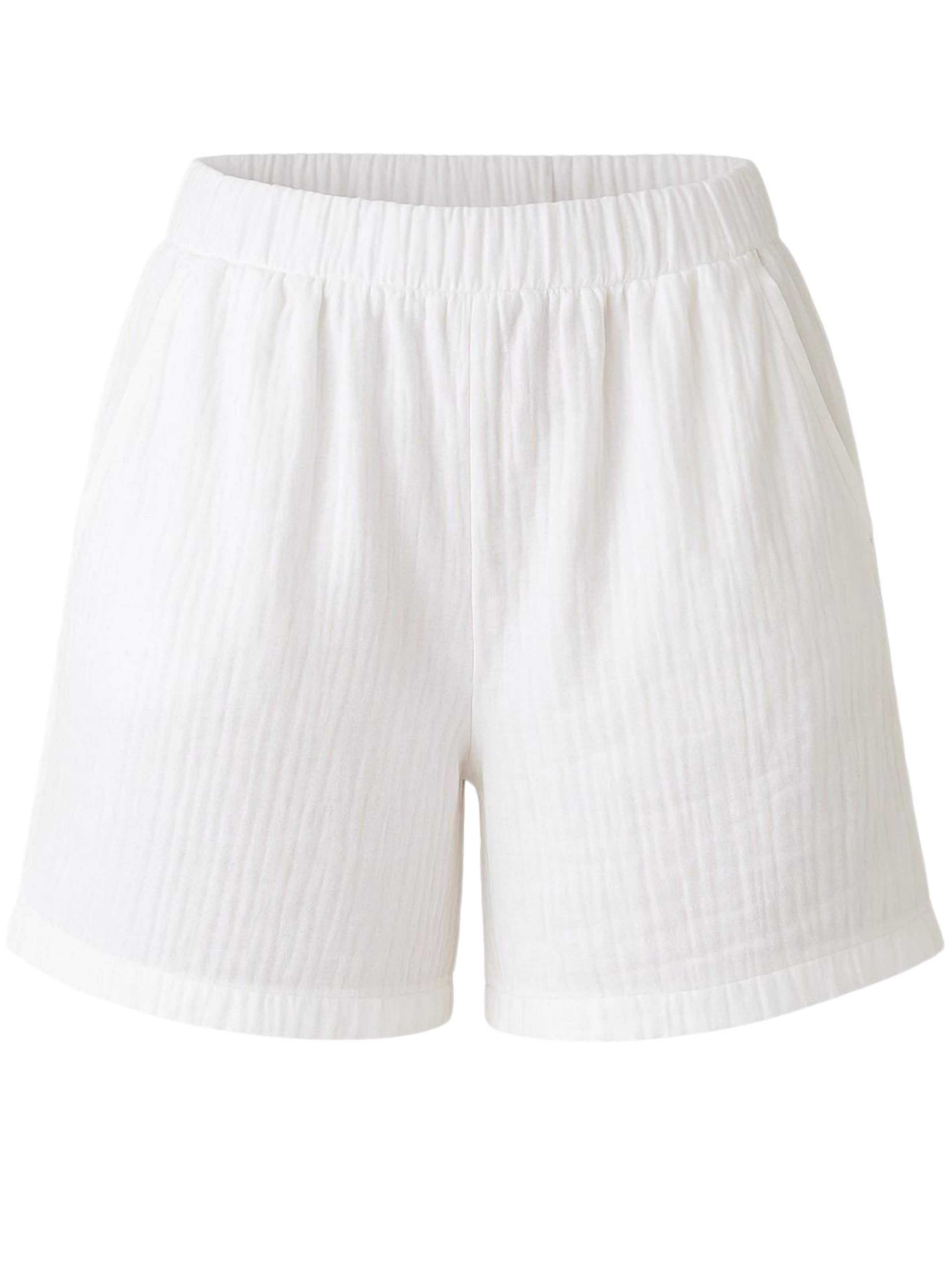 WENOR Wide Leg Bukser 'NOOR' i hvid: forside