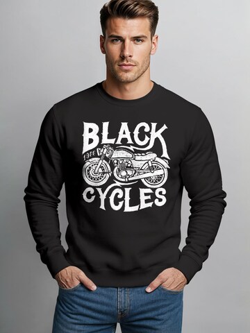 Neverless Sweatshirt 'Black Cycles' in Black