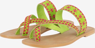 IZIA T-Bar Sandals in Green