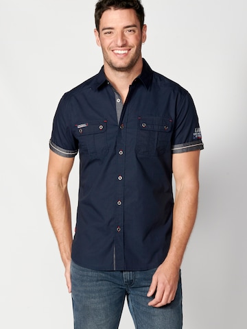 KOROSHI Regular Fit Hemd in Blau: Vorderseite