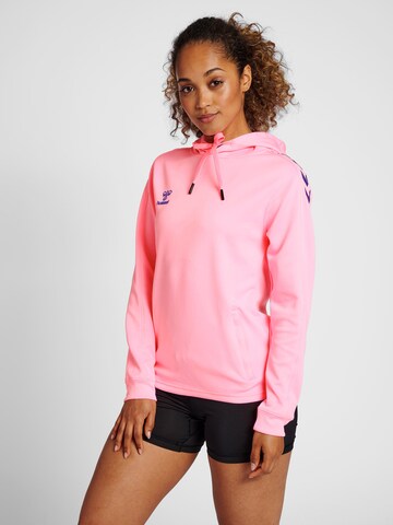 Hummel Αθλητική μπλούζα φούτερ σε ροζ: μπροστά