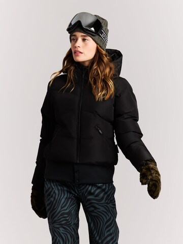 PROTEST Athletic Jacket 'PRTPreppy' in Black: front
