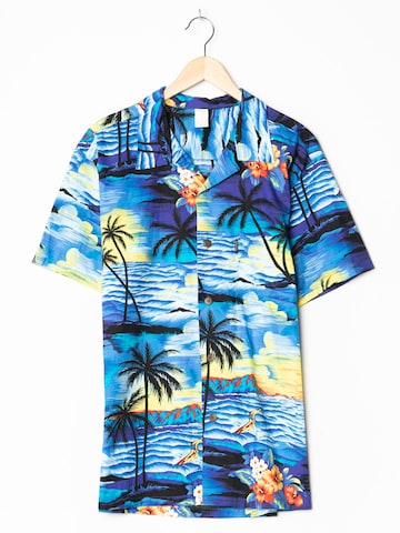 Palmwave Hawaii Button Up Shirt in M-L in Blue: front