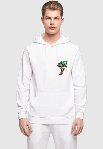 Mister Tee Sweatshirt 'Flamingo' in Wit: voorkant