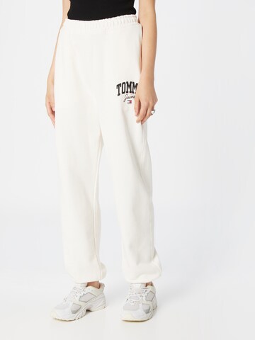 Effilé Pantalon Tommy Jeans en blanc : devant