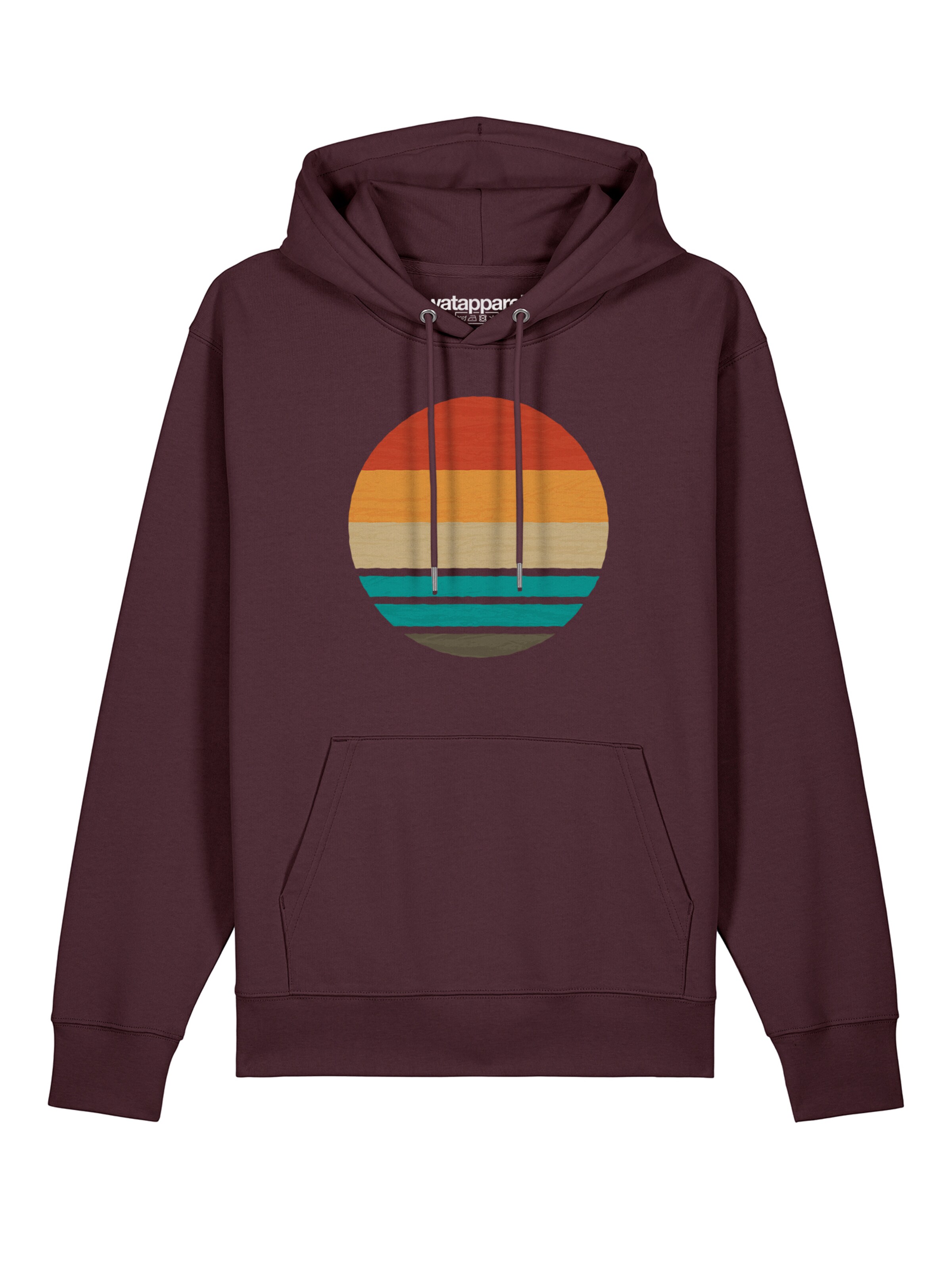 Sweat-shirt ' Retro Sunset Ocean ' Watapparel en rouge : devant