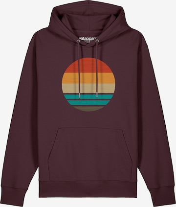 Sweat-shirt ' Retro Sunset Ocean ' Watapparel en rouge : devant
