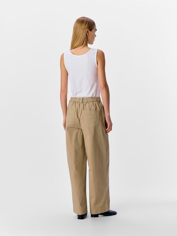 OBJECT Loosefit Bukser med lægfolder 'MEILIN' i beige