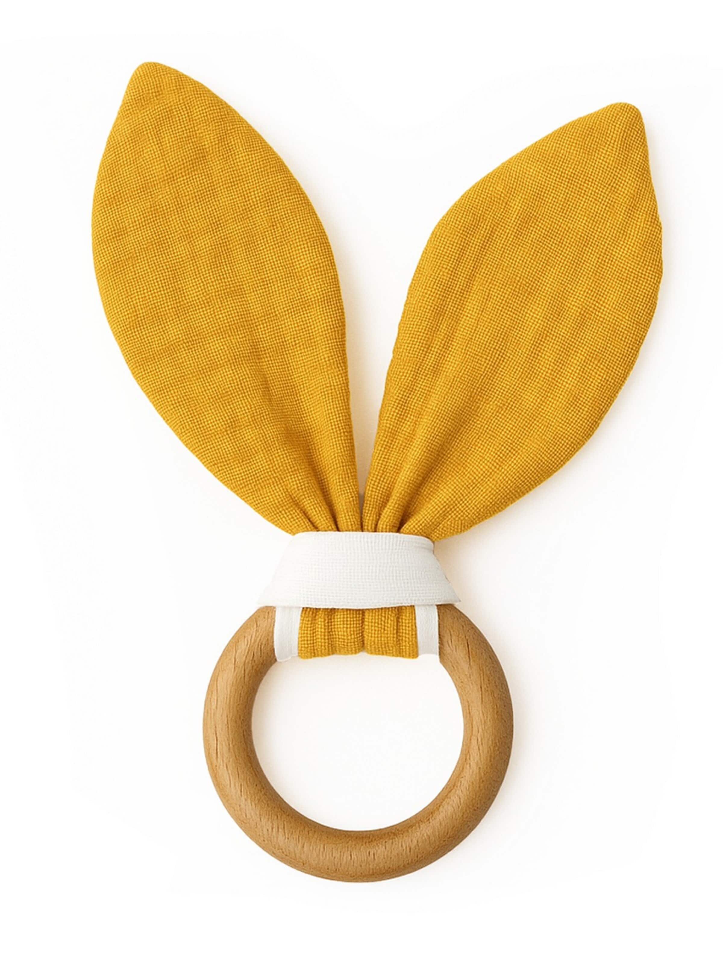 Bijou 'Teething' PAPATE en jaune : devant