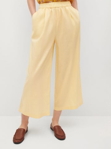 Wide Leg Pantalon à pince 'Wave' MANGO en jaune : devant