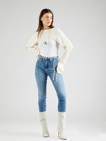 Calvin Klein Jeans Shirt Bodysuit in White