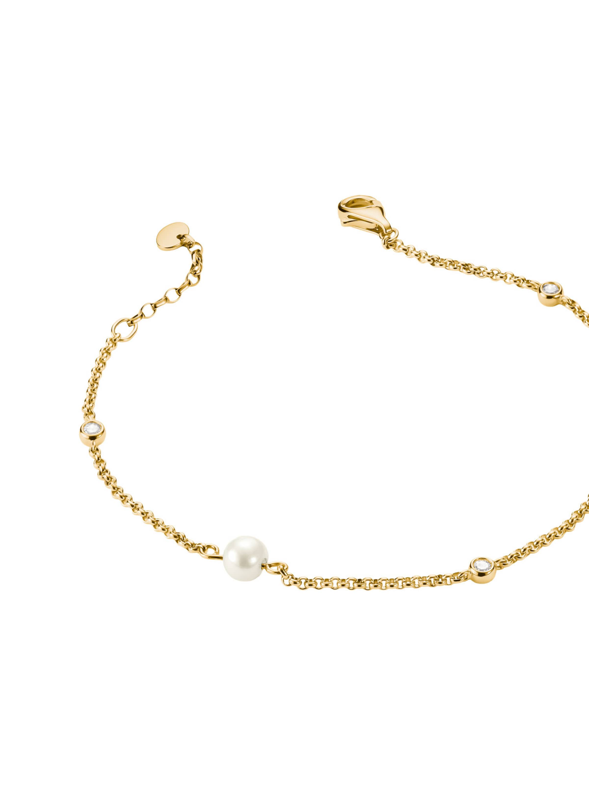 Thomas Sabo Armband mit Perlen und weißem Zirkonia in Gold
