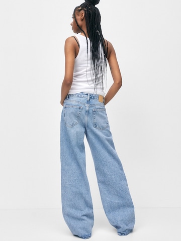 Wide Leg Jean Pull&Bear en bleu