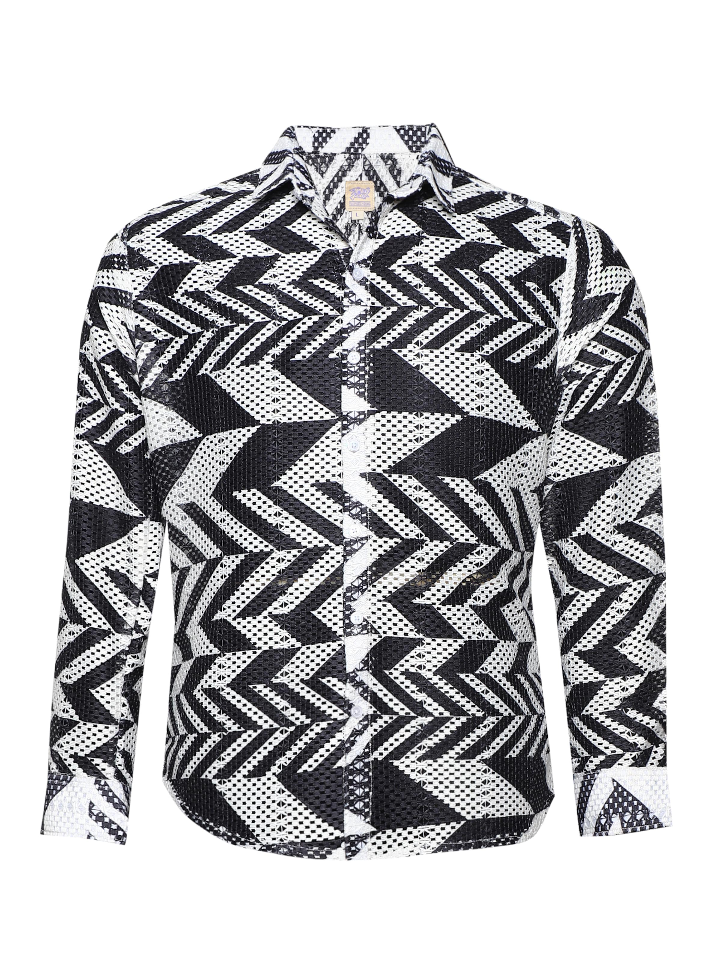 Campus Sutra Regular Fit Hemd ' Xylia ' in Schwarz: Vorderseite