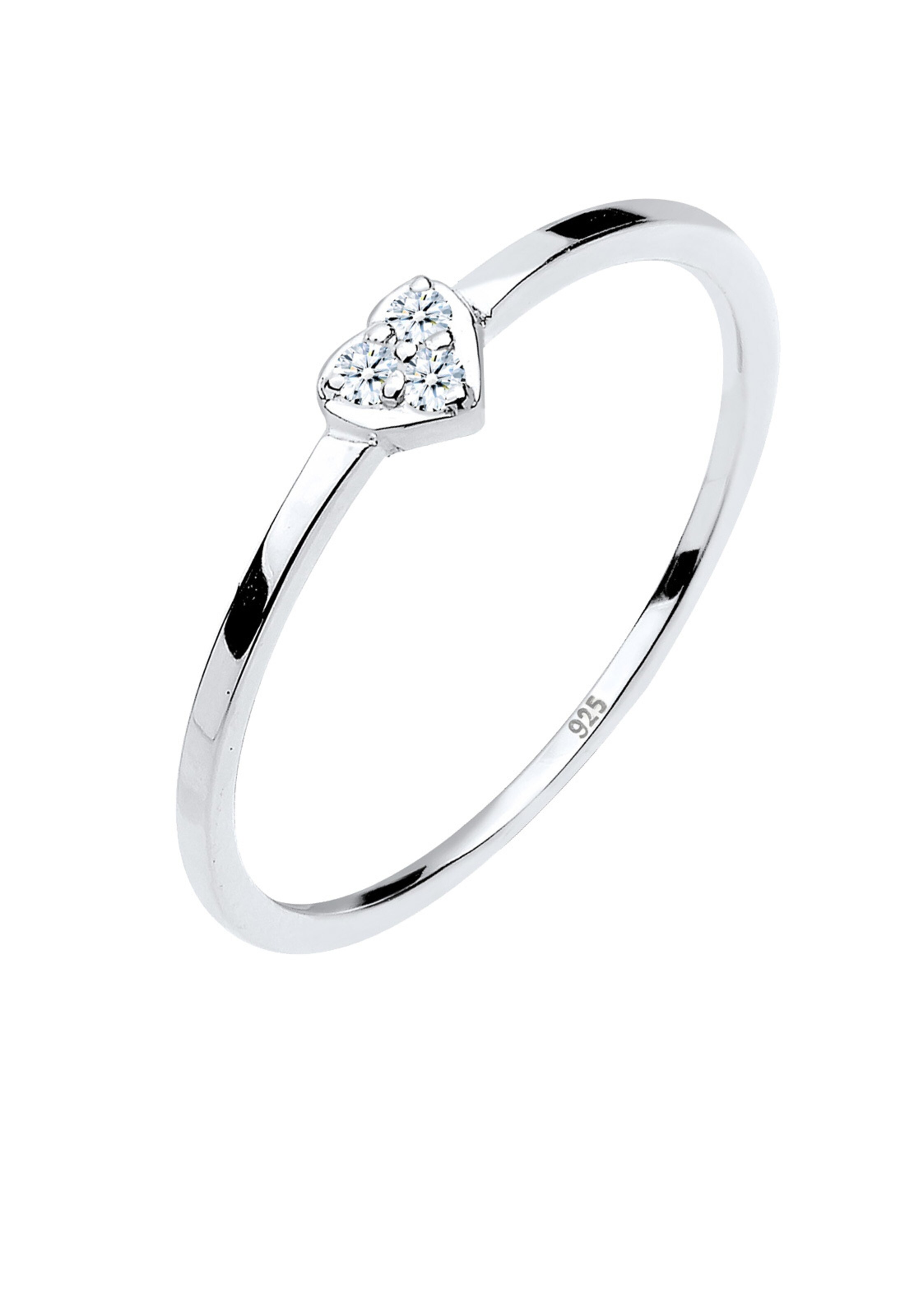 Elli DIAMONDS Ring 'Herz' in Silver: front