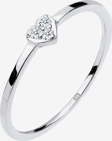 Elli DIAMONDS Ring 'Herz' in Silver: front