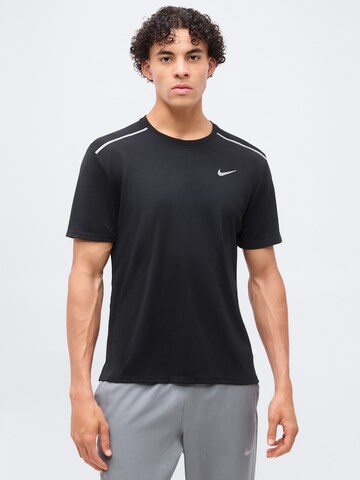 T-Shirt fonctionnel 'MILER' NIKE en noir : devant