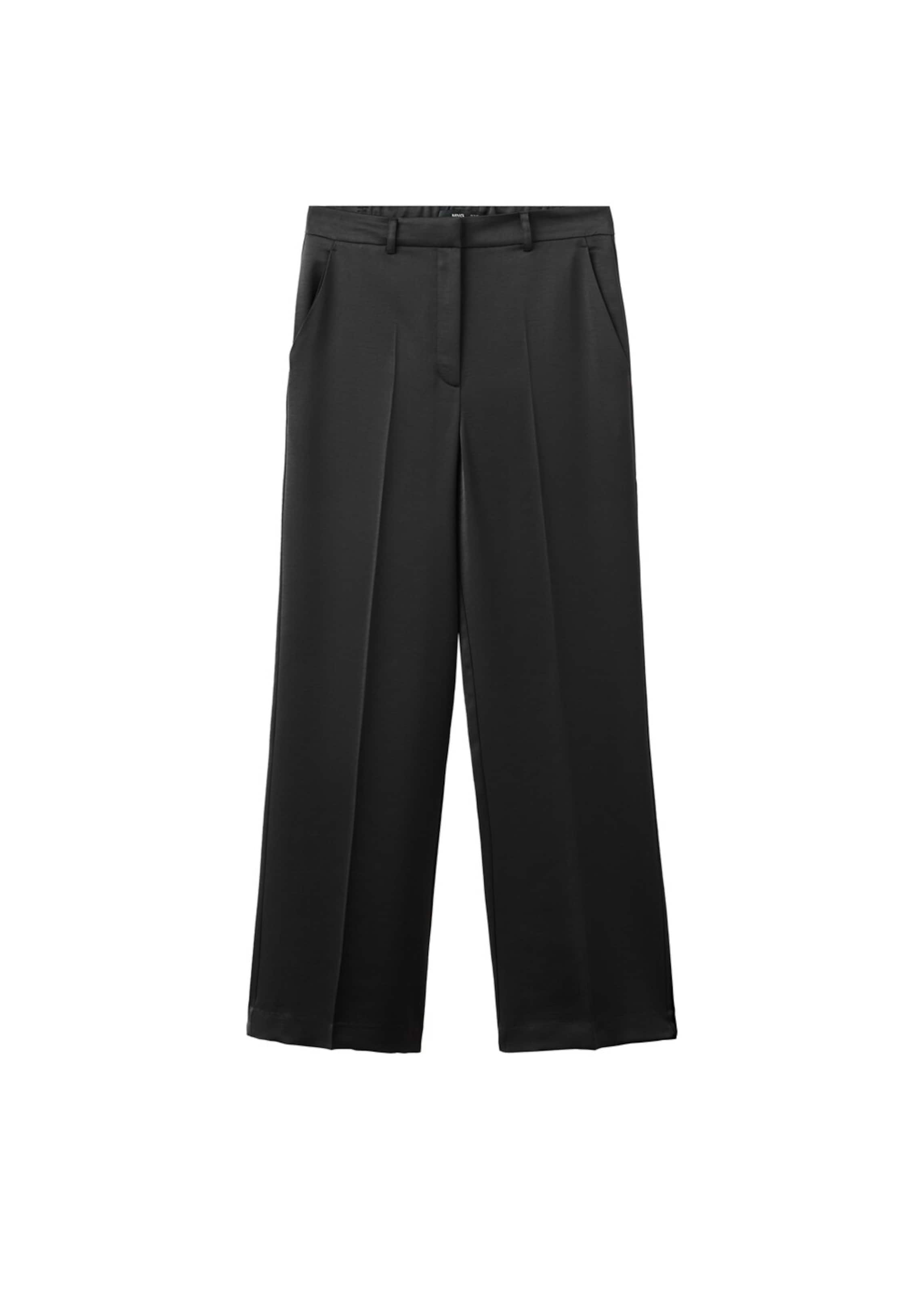 MANGO Wide leg Pleated Pants 'Rob-W' in Black: front