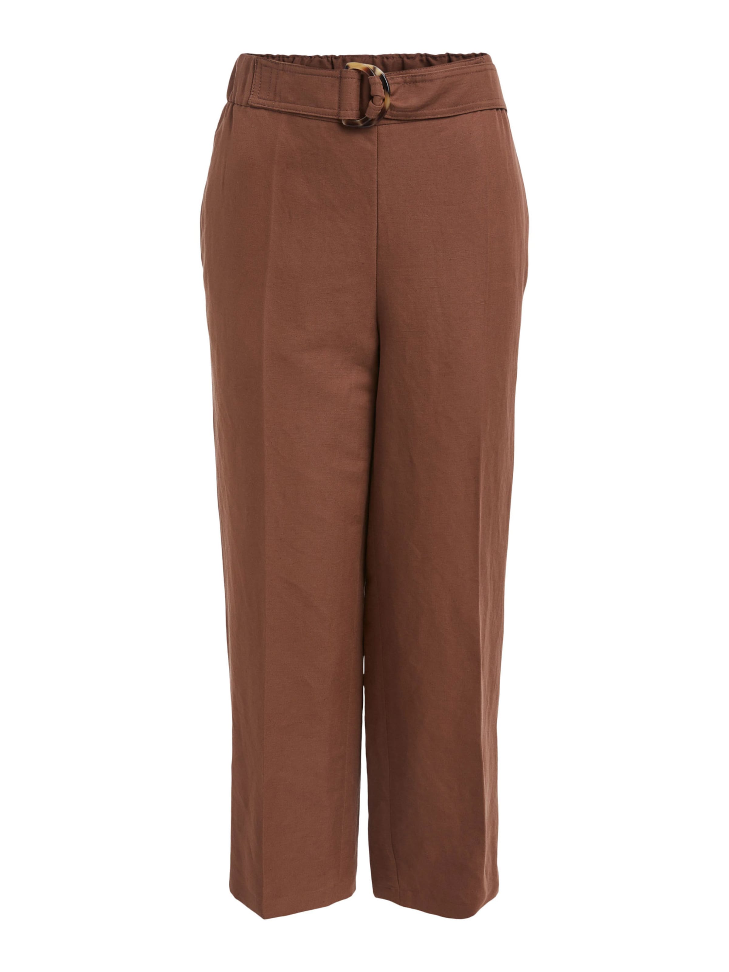 SET Loose fit Pleated Pants in Brown: front