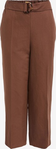 SET Loose fit Pleated Pants in Brown: front