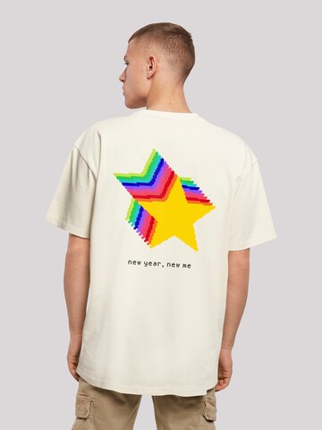 T-Shirt 'SIlvester Party Happy People Only' F4NT4STIC en beige