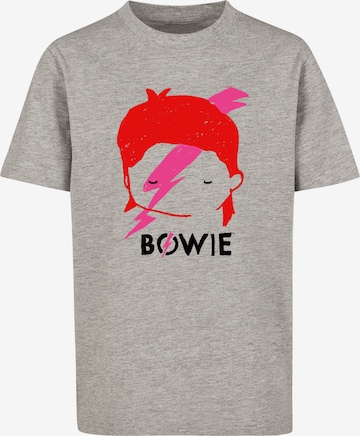 F4NT4STIC Shirt 'David Bowie Lightning Bolt Sketch' in Grey: front