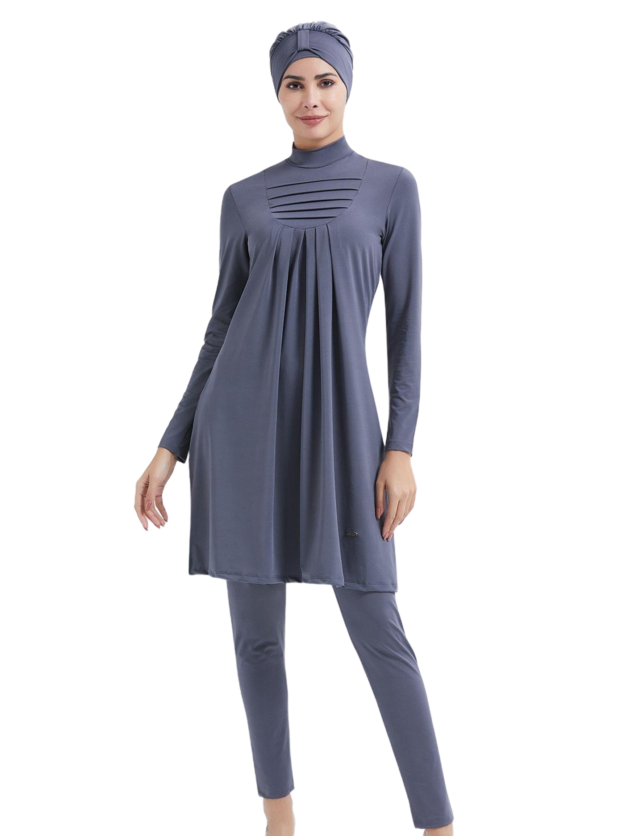 C&City Hijab Badeanzug in Grau: Vorderseite