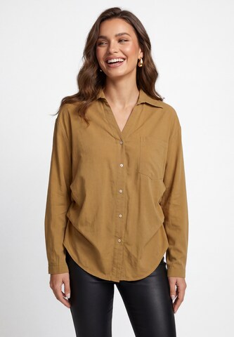 faina - Blusa em amarelo: frente