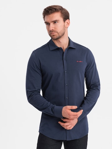 Ombre Regular fit Zakelijk overhemd 'OM-SHCS-0138' in Blauw: voorkant