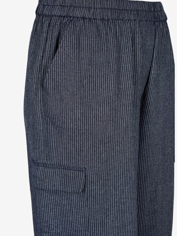 Zizzi Loosefit Cargobroek 'XSTRIPE' in Blauw