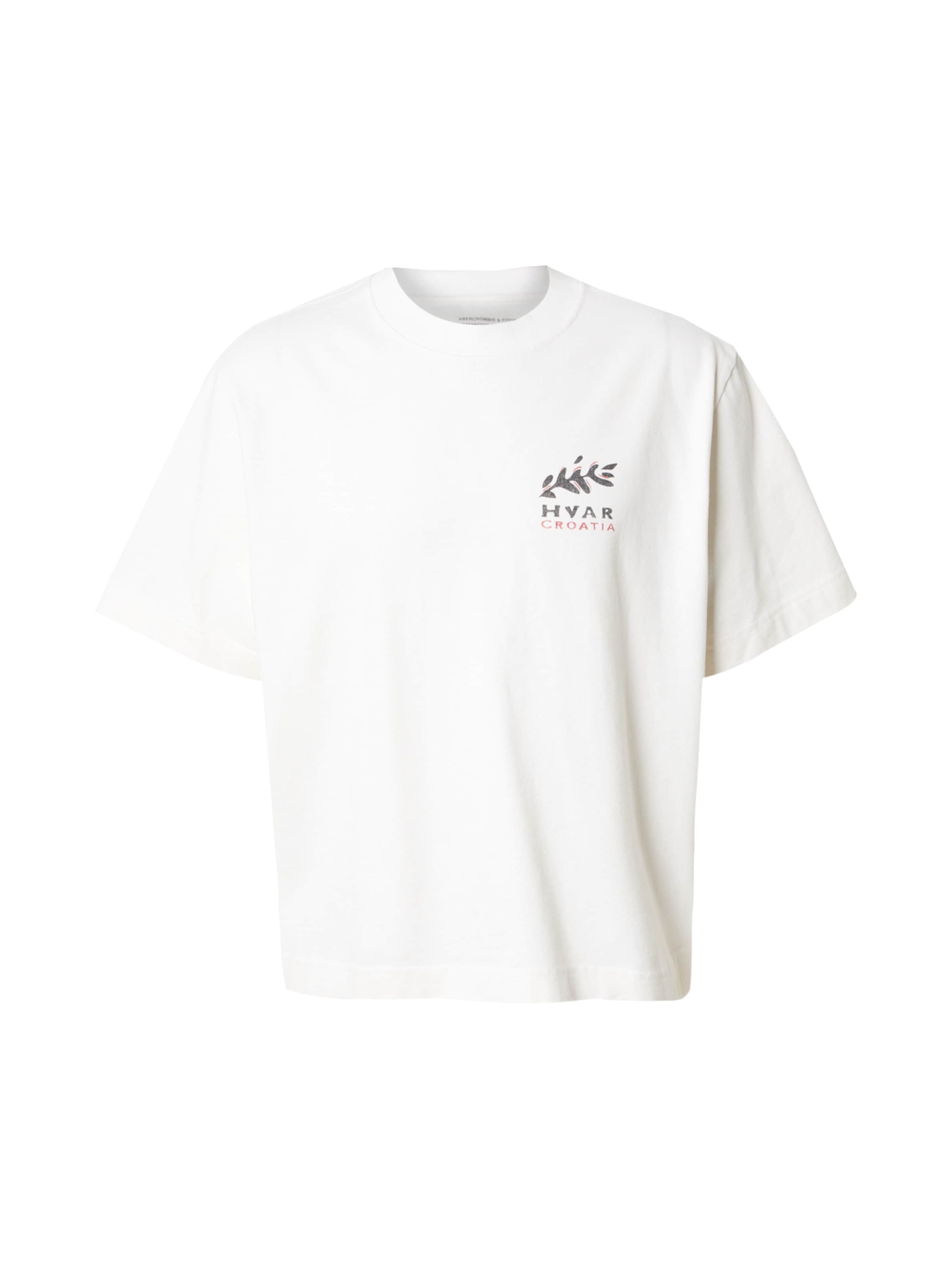 balts Abercrombie & Fitch T-Krekls 'NAIVE HAND': no priekšpuses