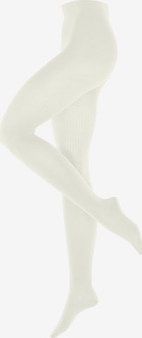 BURLINGTON Tights 'Rib Couture' in White: front