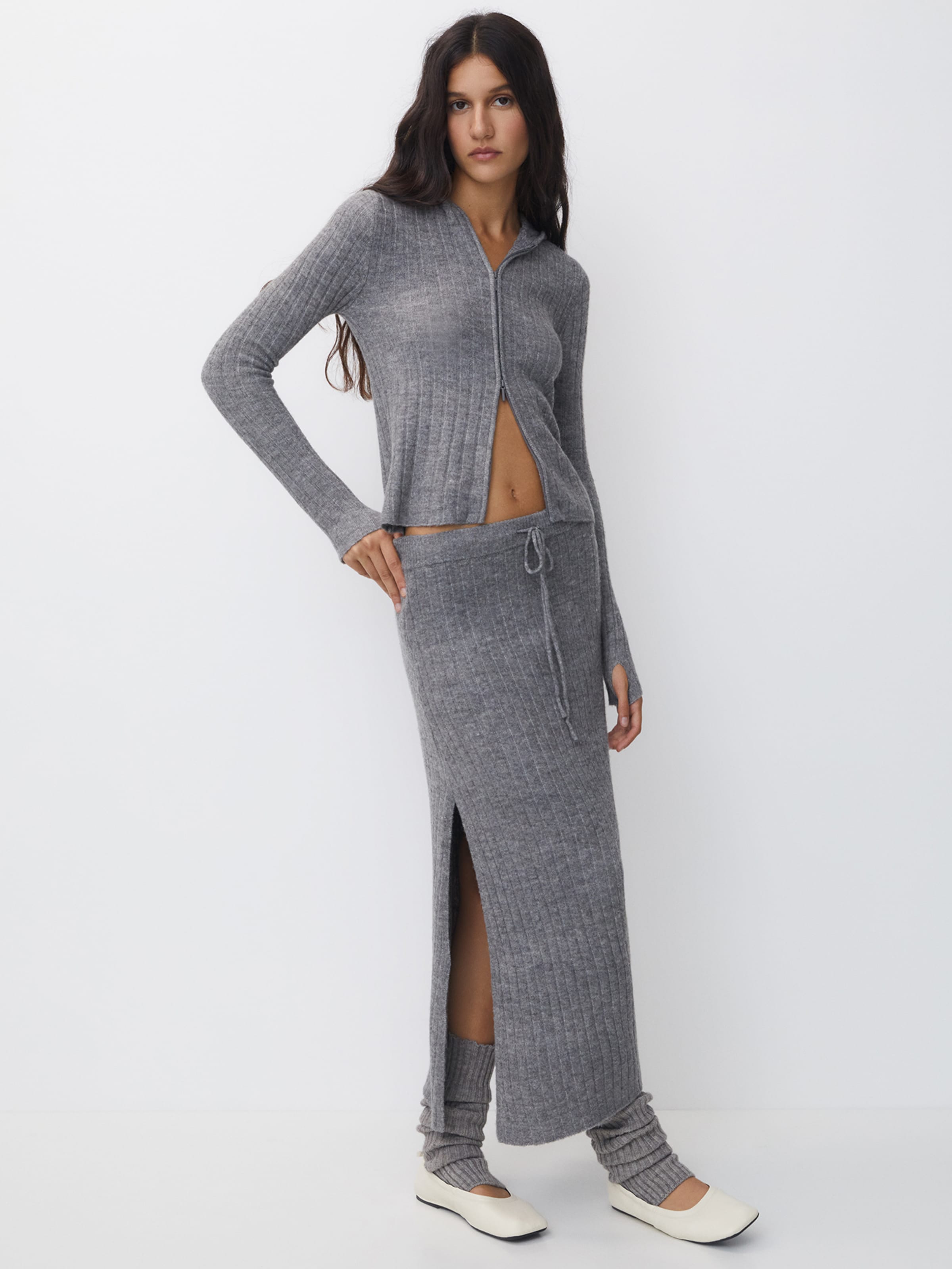Jupe Pull Bear en Gris Chine ABOUT YOU