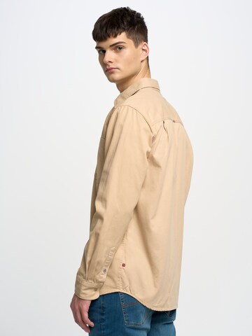 BIG STAR Regular Fit Hemd 'Gowis' in Beige