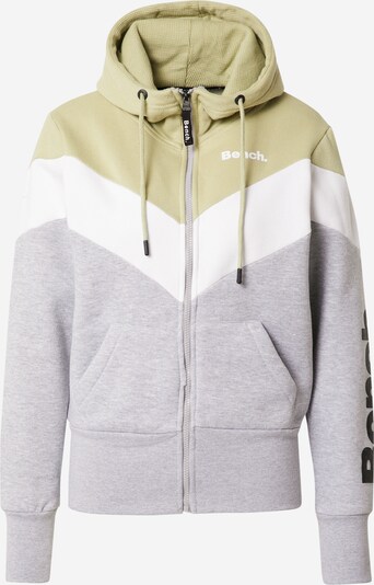 BENCH Sweat jacket 'DELANIE' in Grey / Apple / Black / White, Item view