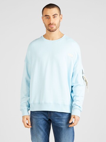 Sweat-shirt ALPHA INDUSTRIES en bleu : devant