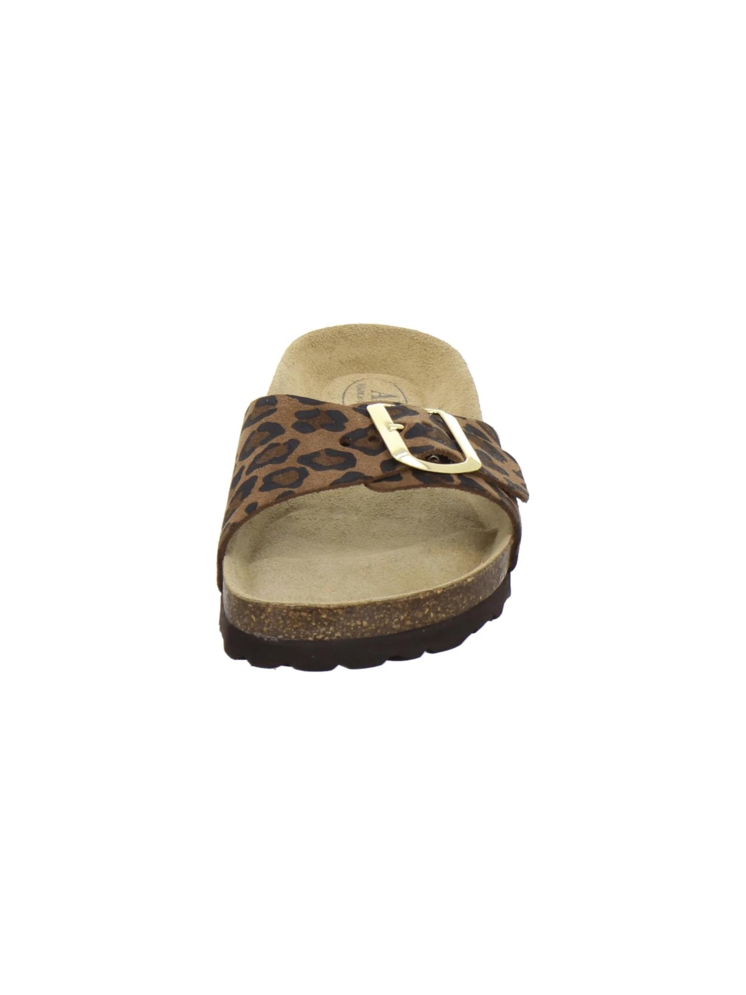 Mule 'Pantoletten Damen Einschnaller leo-braun' AFS-Schuhe en marron