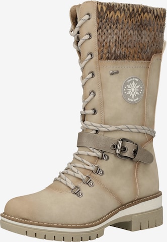 Relife Lace-Up Ankle Boots in Beige: front