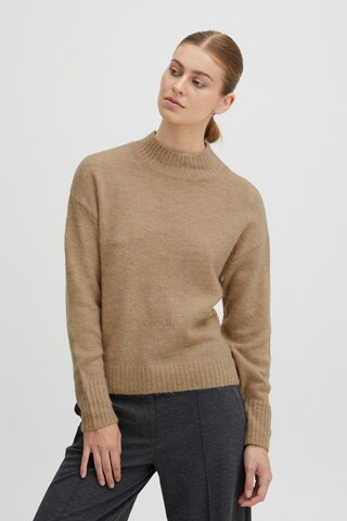 ICHI Sweater in Brown: front